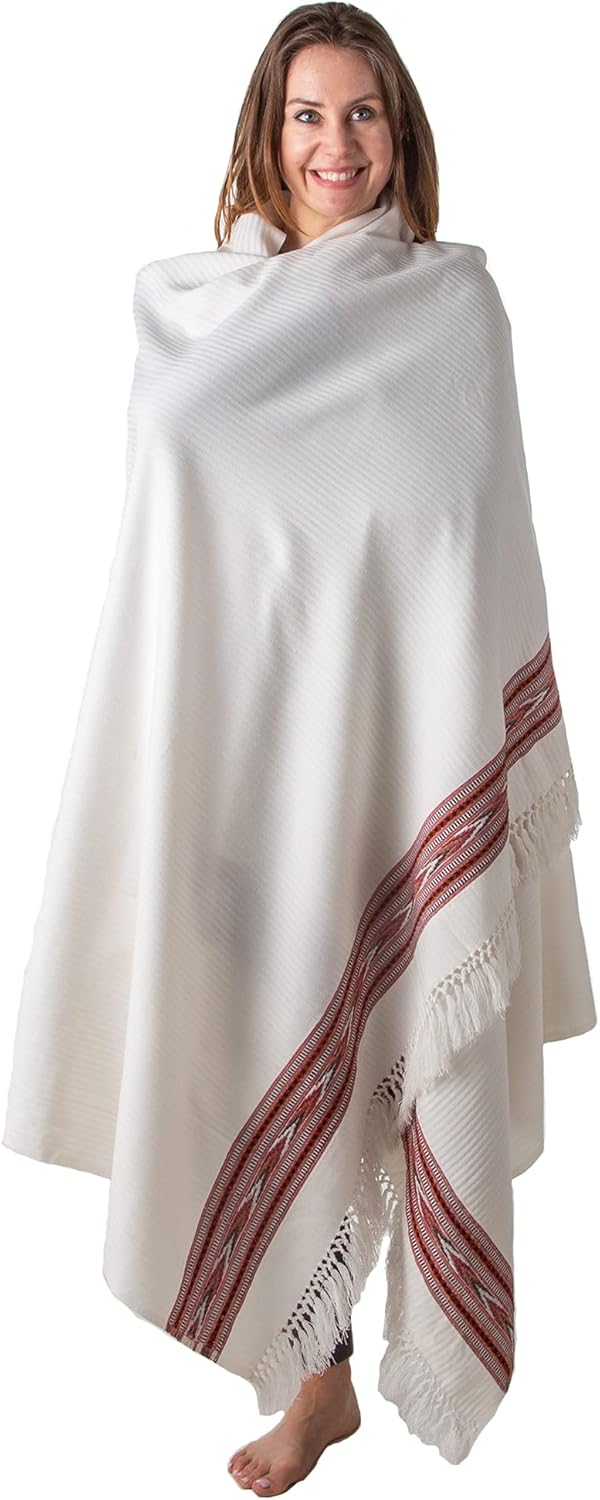 Exotic Meditation Shawl - Large Unisex Prayer Wrap, Oversize Scarf & Versatile Indian Stole Blanket