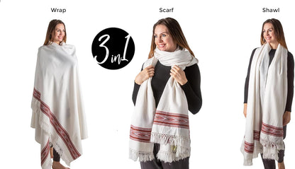 Exotic Meditation Shawl - Large Unisex Prayer Wrap, Oversize Scarf & Versatile Indian Stole Blanket