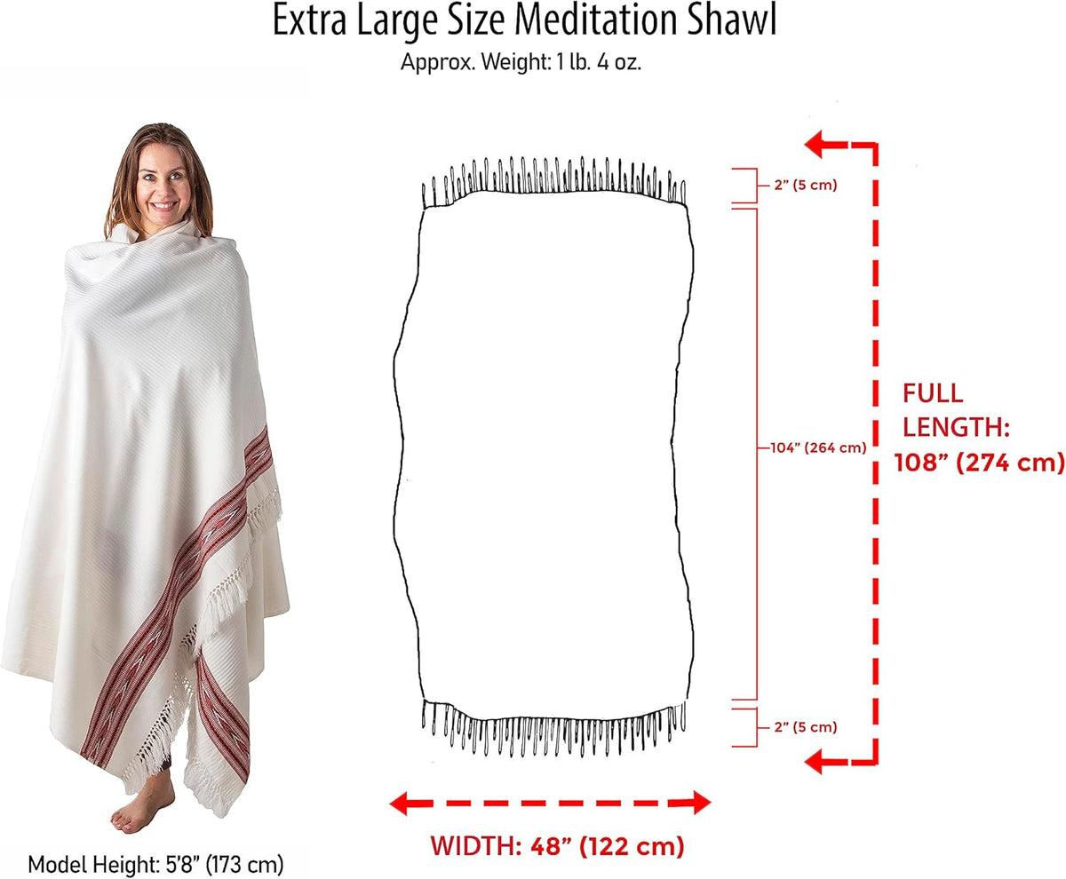 Exotic Meditation Shawl - Large Unisex Prayer Wrap, Oversize Scarf & Versatile Indian Stole Blanket