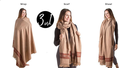 Exotic Meditation Shawl - Large Unisex Prayer Wrap, Oversize Scarf & Versatile Indian Stole Blanket