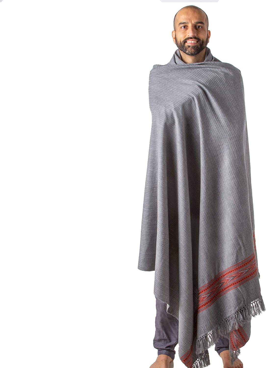 Exotic Meditation Shawl - Large Unisex Prayer Wrap, Oversize Scarf & Versatile Indian Stole Blanket