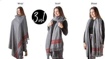 Exotic Meditation Shawl - Large Unisex Prayer Wrap, Oversize Scarf & Versatile Indian Stole Blanket