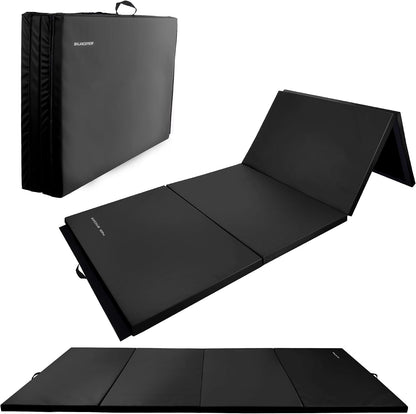4'x8'x2" Gymnastics Mat, Home Exercise Mat with Carrying Handles, Folding Gym Workout Tumbling Mat for Yoga, Pilates, Stretching, MMA, Core Workouts, Fitness Aerobics Mats for Gym Training
