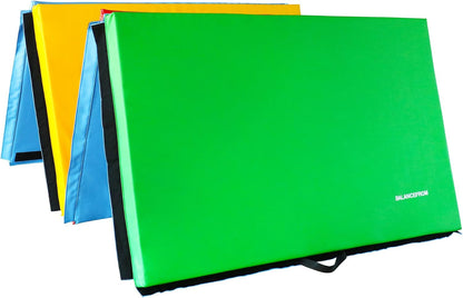 4'x8'x2" Gymnastics Mat, Home Exercise Mat with Carrying Handles, Folding Gym Workout Tumbling Mat for Yoga, Pilates, Stretching, MMA, Core Workouts, Fitness Aerobics Mats for Gym Training