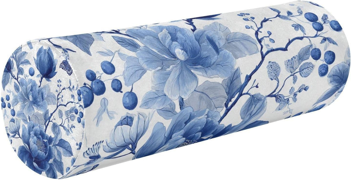 c Neck Roll Pillow Bolster Round Health Memory Foam Long Cervical Cylinder Pillows with Removable Washable Cover for Body Bed Legs Back Yoga - Colors A