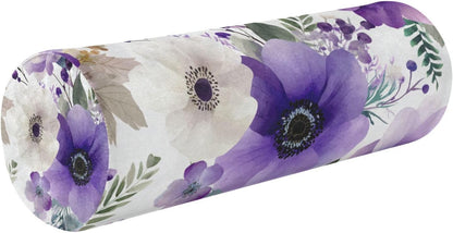 c Neck Roll Pillow Bolster Round Health Memory Foam Long Cervical Cylinder Pillows with Removable Washable Cover for Body Bed Legs Back Yoga - Colors A