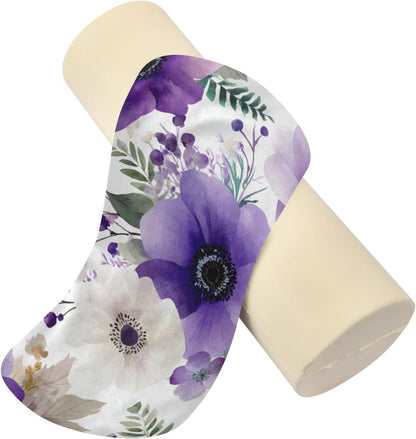 c Neck Roll Pillow Bolster Round Health Memory Foam Long Cervical Cylinder Pillows with Removable Washable Cover for Body Bed Legs Back Yoga - Colors A