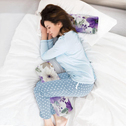 c Neck Roll Pillow Bolster Round Health Memory Foam Long Cervical Cylinder Pillows with Removable Washable Cover for Body Bed Legs Back Yoga - Colors A