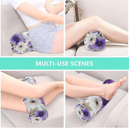 c Neck Roll Pillow Bolster Round Health Memory Foam Long Cervical Cylinder Pillows with Removable Washable Cover for Body Bed Legs Back Yoga - Colors A