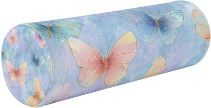 c Neck Roll Pillow Bolster Round Health Memory Foam Long Cervical Cylinder Pillows with Removable Washable Cover for Body Bed Legs Back Yoga - Colors A