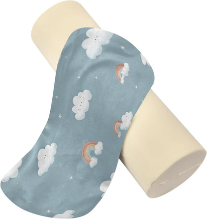 c Neck Roll Pillow Bolster Round Health Memory Foam Long Cervical Cylinder Pillows with Removable Washable Cover for Body Bed Legs Back Yoga - Colors A