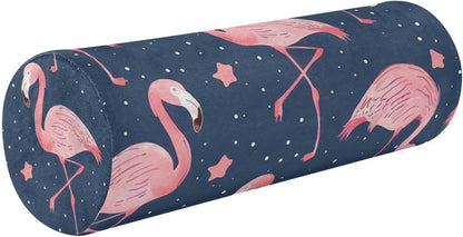 c Neck Roll Pillow Bolster Round Health Memory Foam Long Cervical Cylinder Pillows with Removable Washable Cover for Body Bed Legs Back Yoga - Colors A