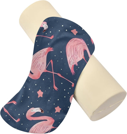 c Neck Roll Pillow Bolster Round Health Memory Foam Long Cervical Cylinder Pillows with Removable Washable Cover for Body Bed Legs Back Yoga - Colors A