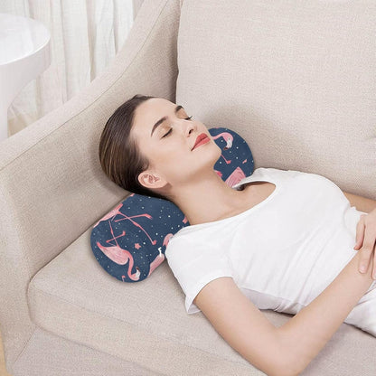 c Neck Roll Pillow Bolster Round Health Memory Foam Long Cervical Cylinder Pillows with Removable Washable Cover for Body Bed Legs Back Yoga - Colors A