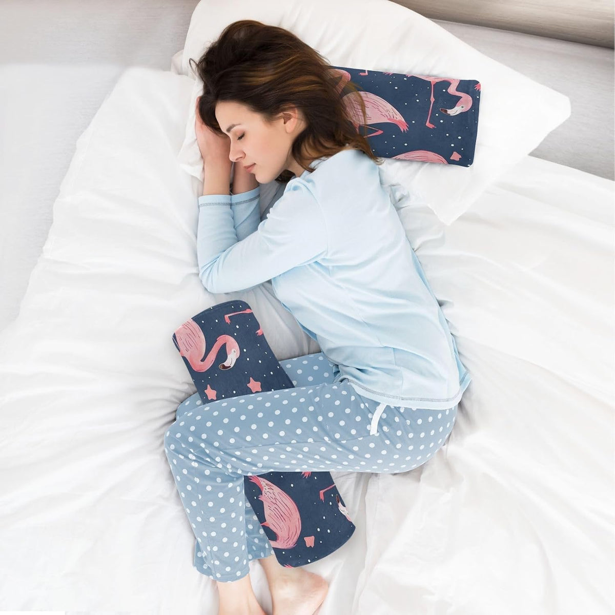 c Neck Roll Pillow Bolster Round Health Memory Foam Long Cervical Cylinder Pillows with Removable Washable Cover for Body Bed Legs Back Yoga - Colors A
