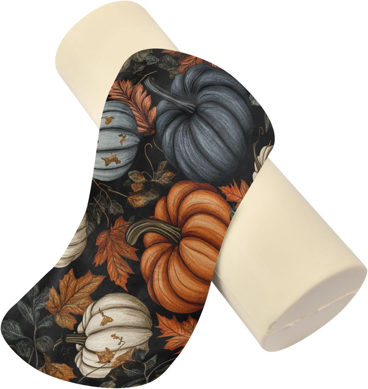 c Neck Roll Pillow Bolster Round Health Memory Foam Long Cervical Cylinder Pillows with Removable Washable Cover for Body Bed Legs Back Yoga - Colors A