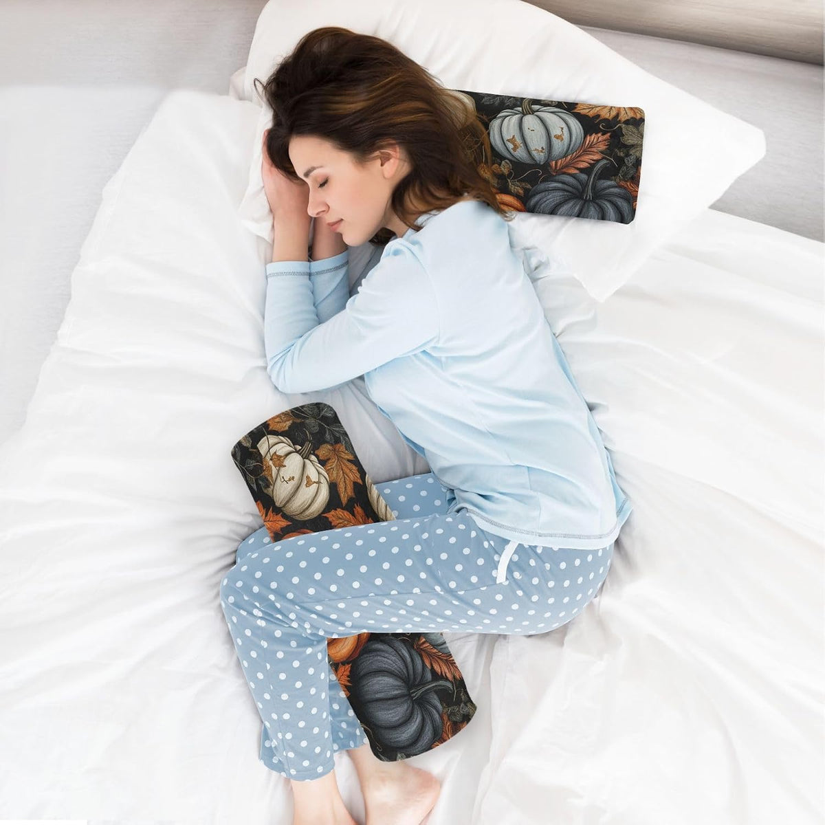 c Neck Roll Pillow Bolster Round Health Memory Foam Long Cervical Cylinder Pillows with Removable Washable Cover for Body Bed Legs Back Yoga - Colors A