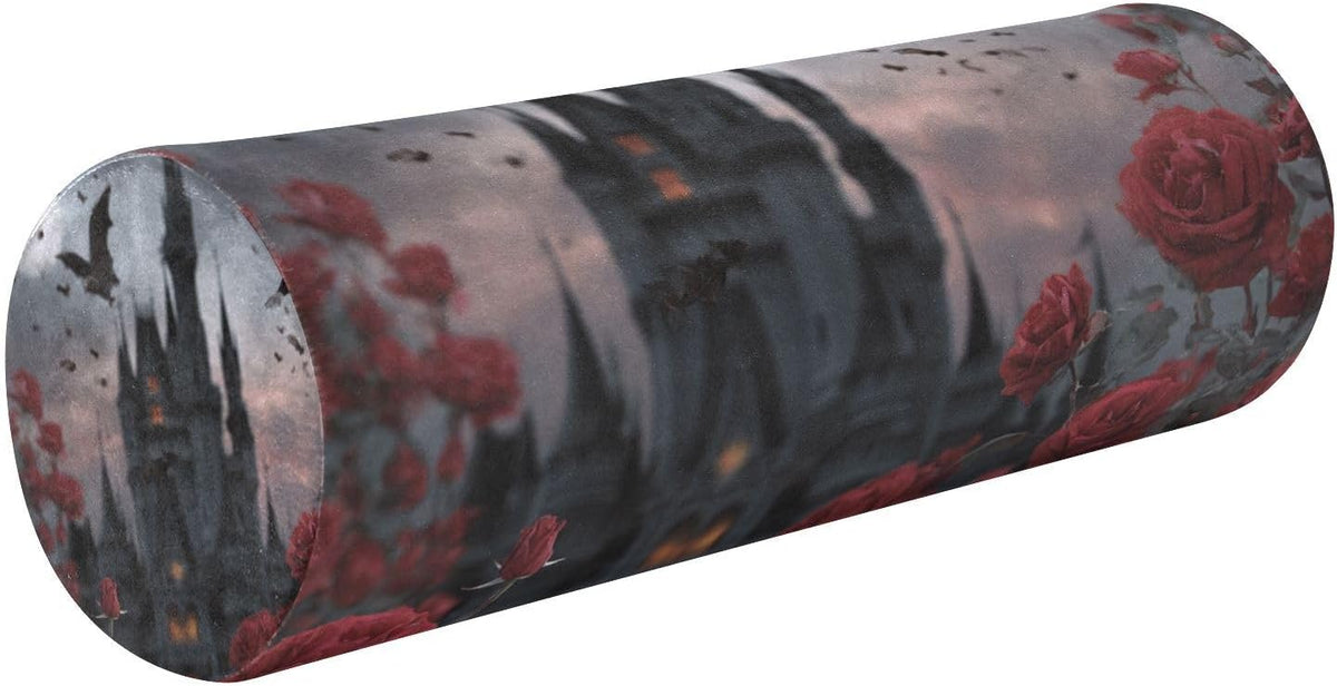 c Neck Roll Pillow Bolster Round Health Memory Foam Long Cervical Cylinder Pillows with Removable Washable Cover for Body Bed Legs Back Yoga - Colors A