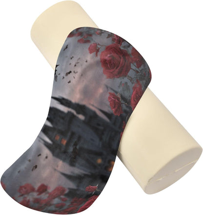 c Neck Roll Pillow Bolster Round Health Memory Foam Long Cervical Cylinder Pillows with Removable Washable Cover for Body Bed Legs Back Yoga - Colors A