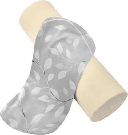 c Neck Roll Pillow Bolster Round Health Memory Foam Long Cervical Cylinder Pillows with Removable Washable Cover for Body Bed Legs Back Yoga - Colors A