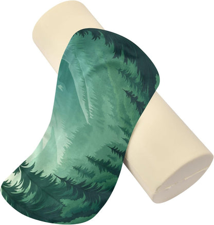 c Neck Roll Pillow Bolster Round Health Memory Foam Long Cervical Cylinder Pillows with Removable Washable Cover for Body Bed Legs Back Yoga - Colors A