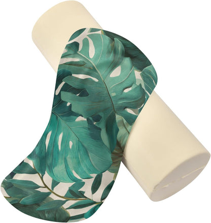 c Neck Roll Pillow Bolster Round Health Memory Foam Long Cervical Cylinder Pillows with Removable Washable Cover for Body Bed Legs Back Yoga - Colors A