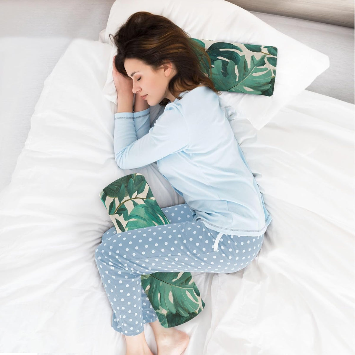 c Neck Roll Pillow Bolster Round Health Memory Foam Long Cervical Cylinder Pillows with Removable Washable Cover for Body Bed Legs Back Yoga - Colors A
