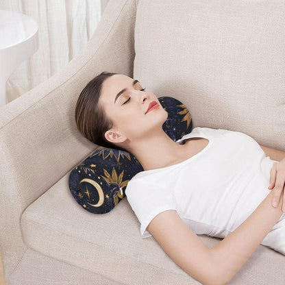 c Neck Roll Pillow Bolster Round Health Memory Foam Long Cervical Cylinder Pillows with Removable Washable Cover for Body Bed Legs Back Yoga - Colors A