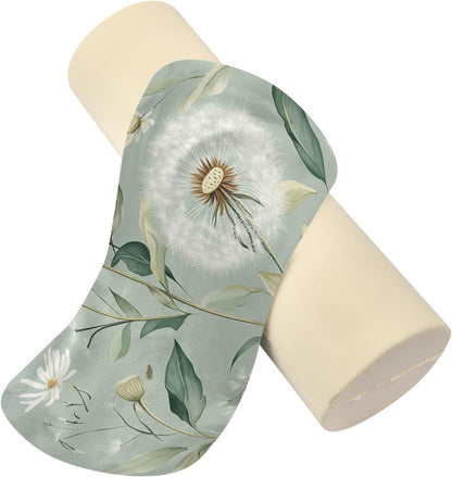 c Neck Roll Pillow Bolster Round Health Memory Foam Long Cervical Cylinder Pillows with Removable Washable Cover for Body Bed Legs Back Yoga - Colors A