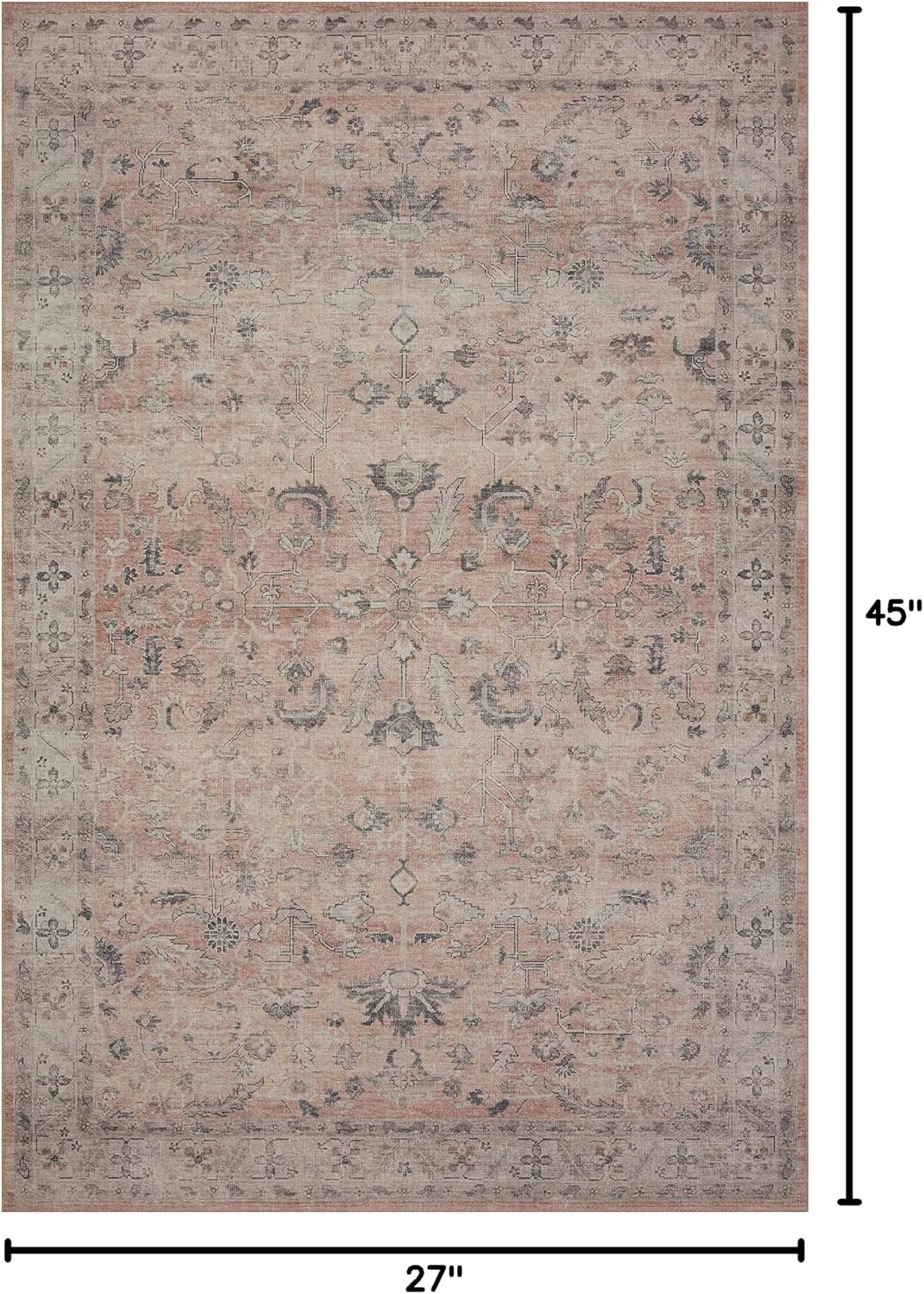 Hathaway Blush/Multi 2'-6" x 7'-6" Runner Rug