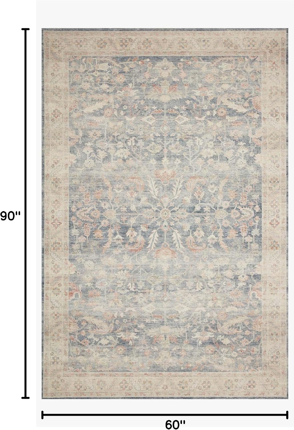 Hathaway Blush/Multi 2'-6" x 7'-6" Runner Rug