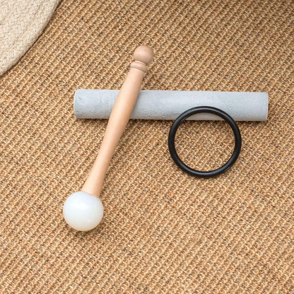 Crystal Singing Bowl with Carrying Case, White, Set of 7 size 6-12" A-G Note 432 hz