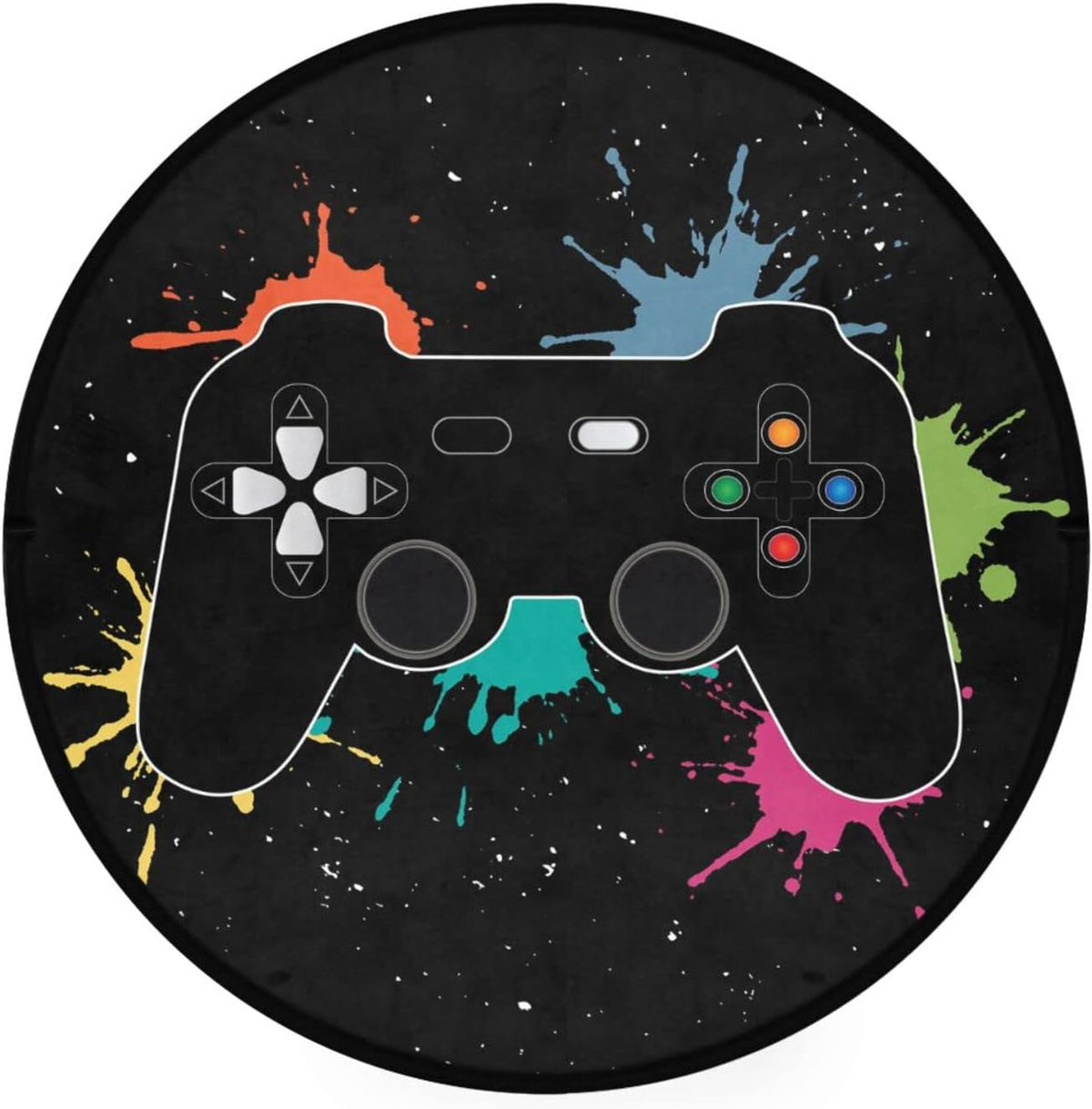 3 ft Round Gaming Rug Non Slip Floor Mat Office Gaming Room