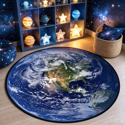 3 ft Round Gaming Rug Non Slip Floor Mat Office Gaming Room