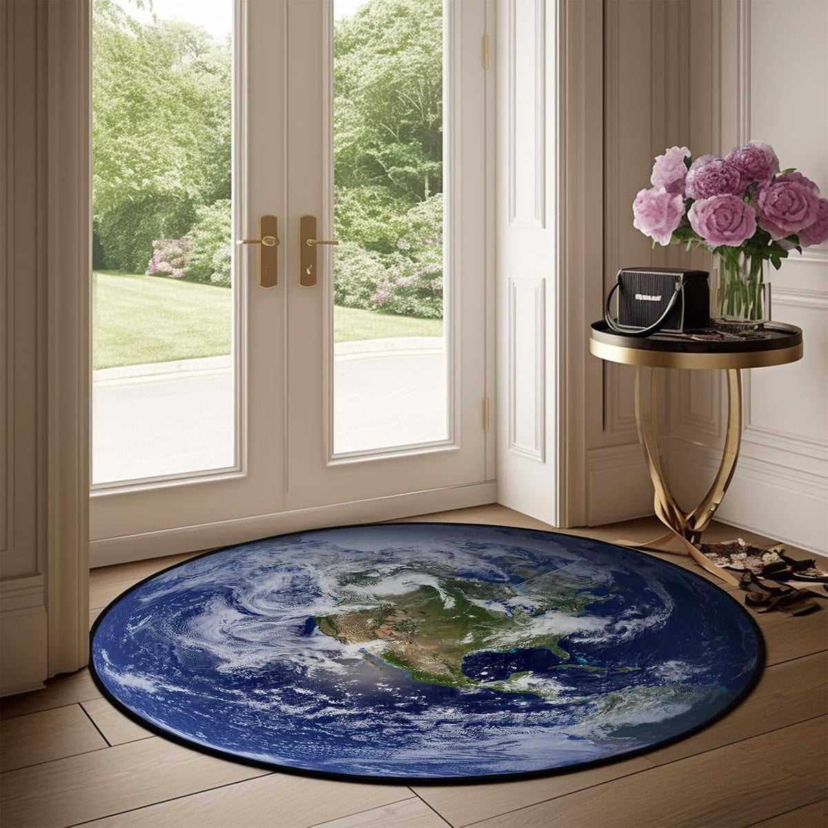 3 ft Round Gaming Rug Non Slip Floor Mat Office Gaming Room