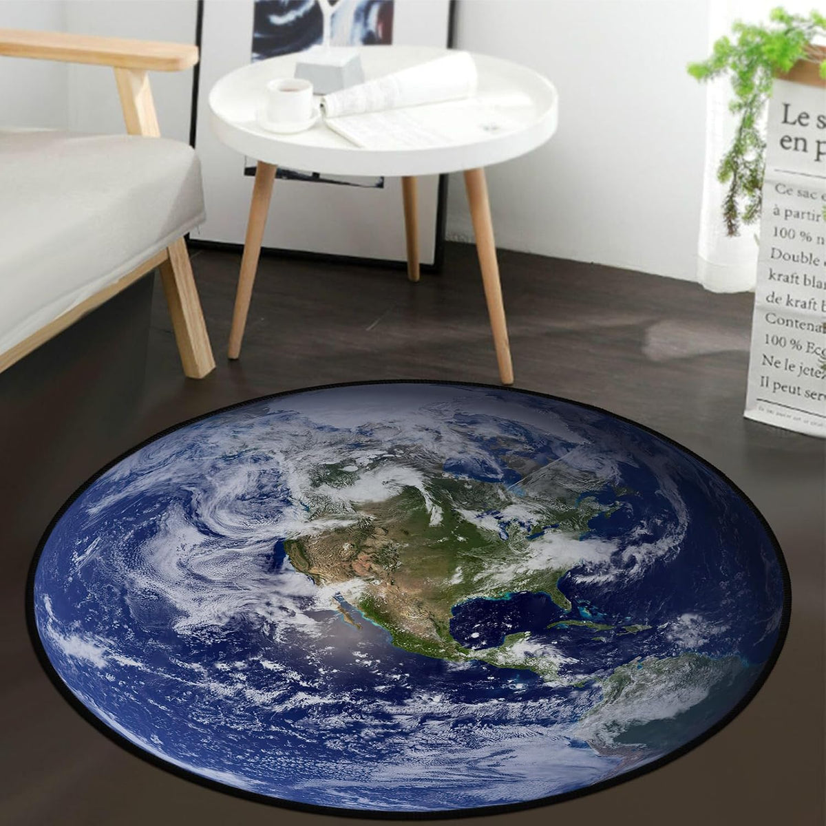 3 ft Round Gaming Rug Non Slip Floor Mat Office Gaming Room