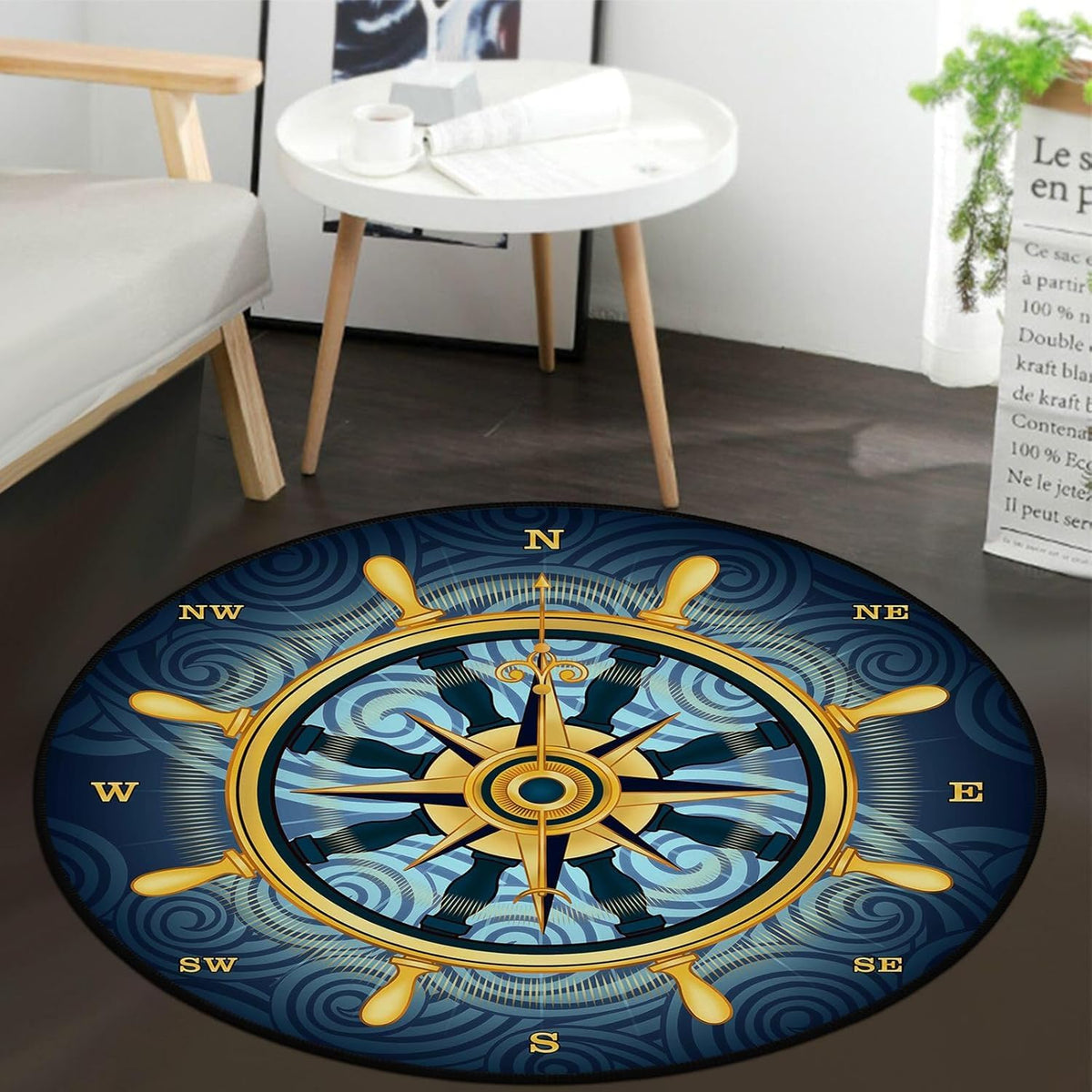 3 ft Round Gaming Rug Non Slip Floor Mat Office Gaming Room