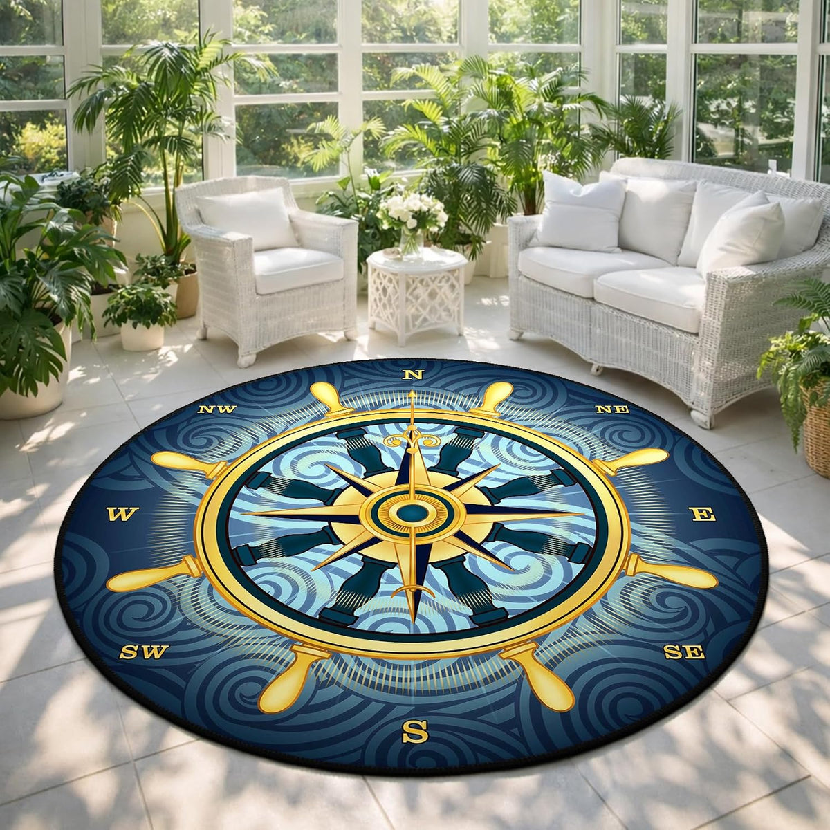 3 ft Round Gaming Rug Non Slip Floor Mat Office Gaming Room