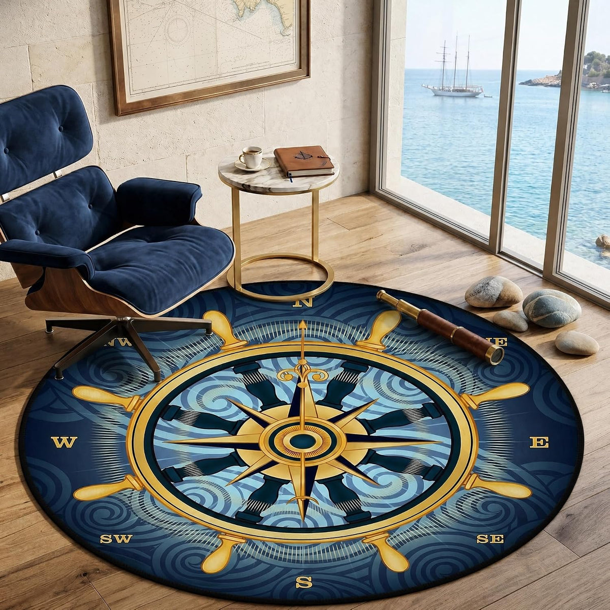 3 ft Round Gaming Rug Non Slip Floor Mat Office Gaming Room