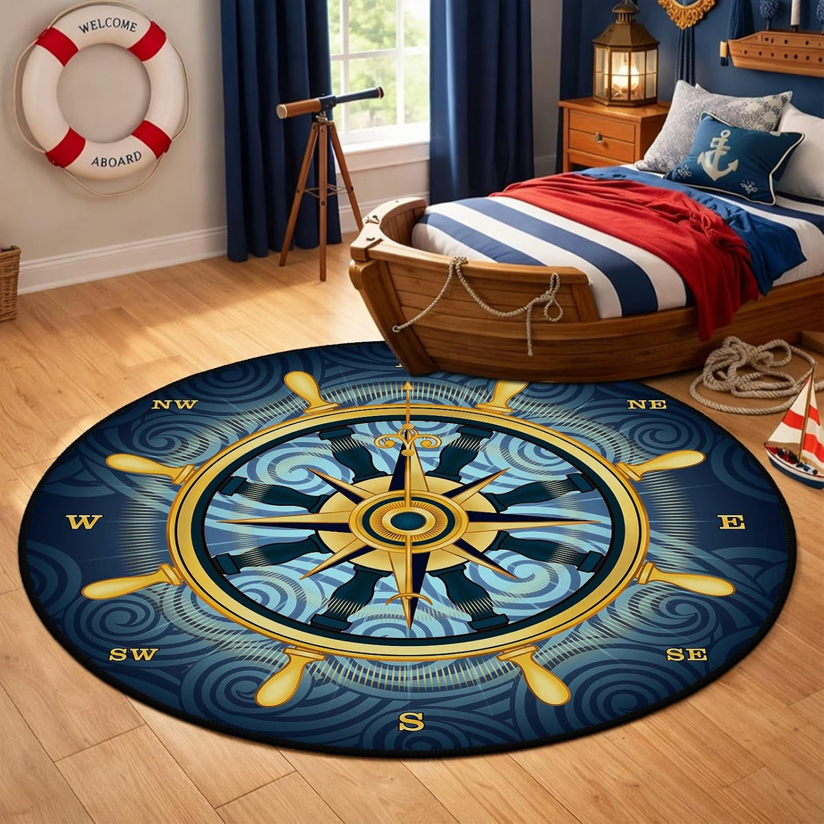 3 ft Round Gaming Rug Non Slip Floor Mat Office Gaming Room