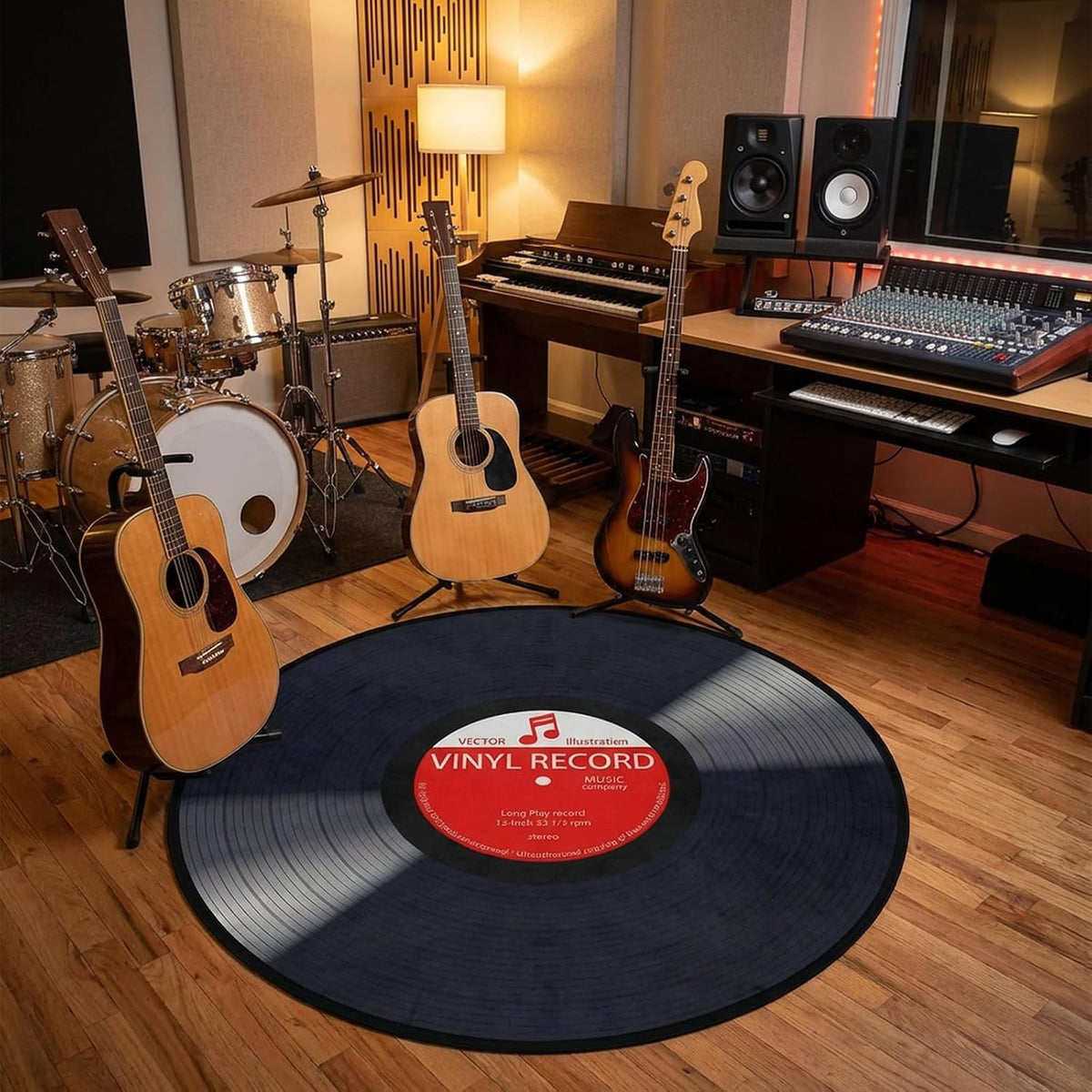 3 ft Round Gaming Rug Non Slip Floor Mat Office Gaming Room