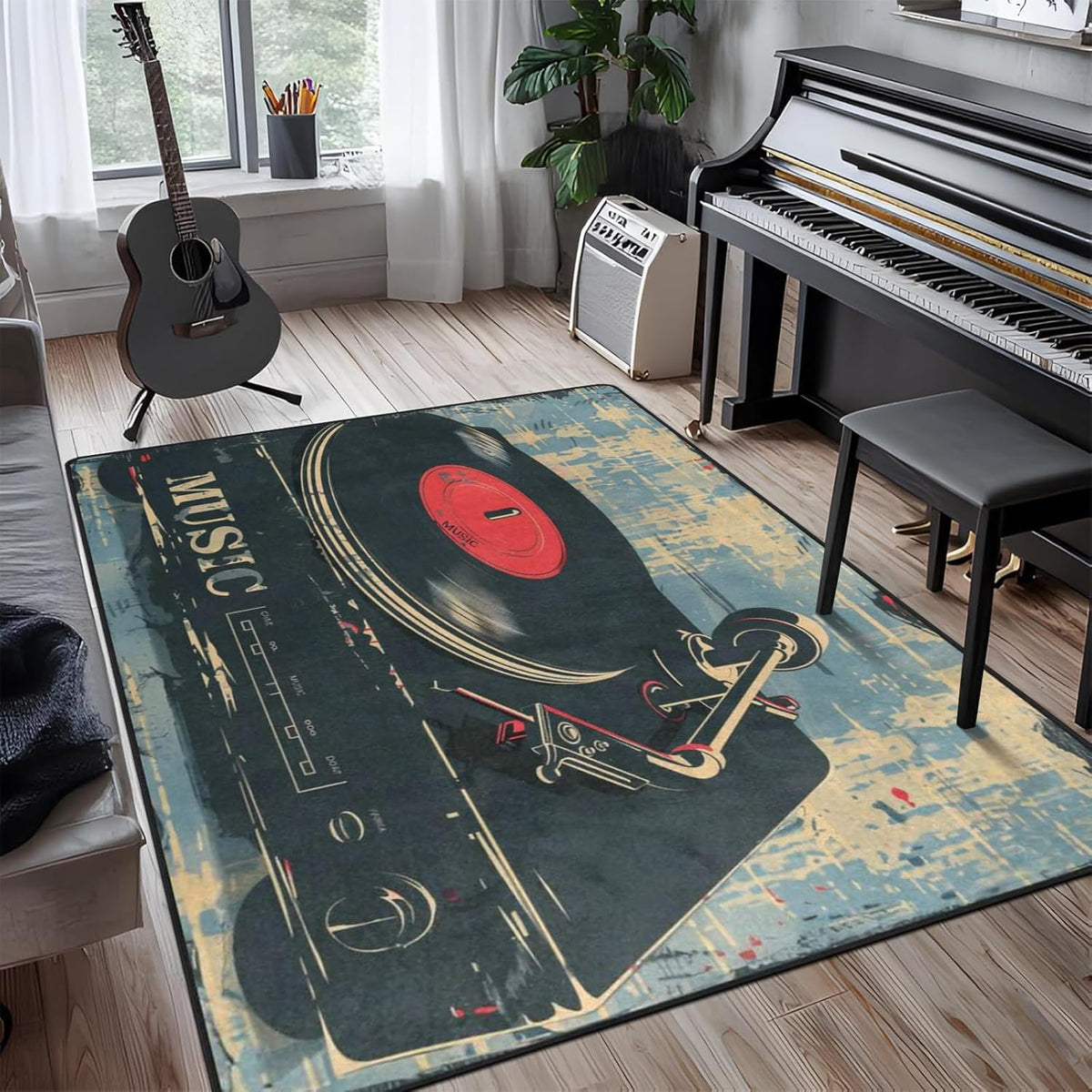 3 ft Round Gaming Rug Non Slip Floor Mat Office Gaming Room