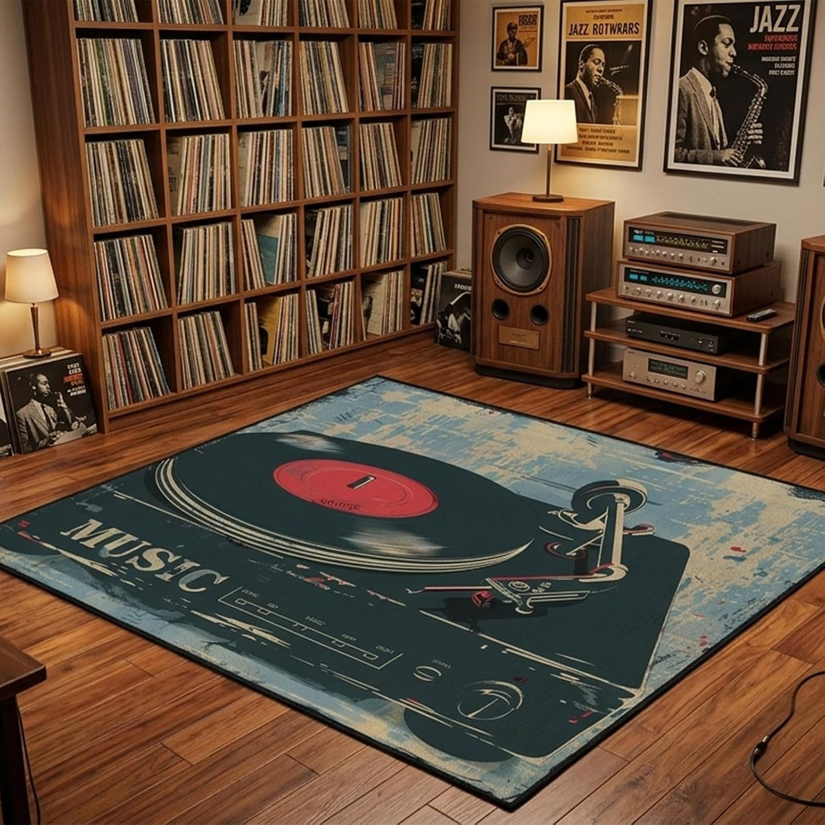 3 ft Round Gaming Rug Non Slip Floor Mat Office Gaming Room