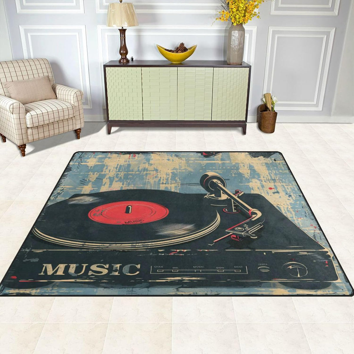 3 ft Round Gaming Rug Non Slip Floor Mat Office Gaming Room