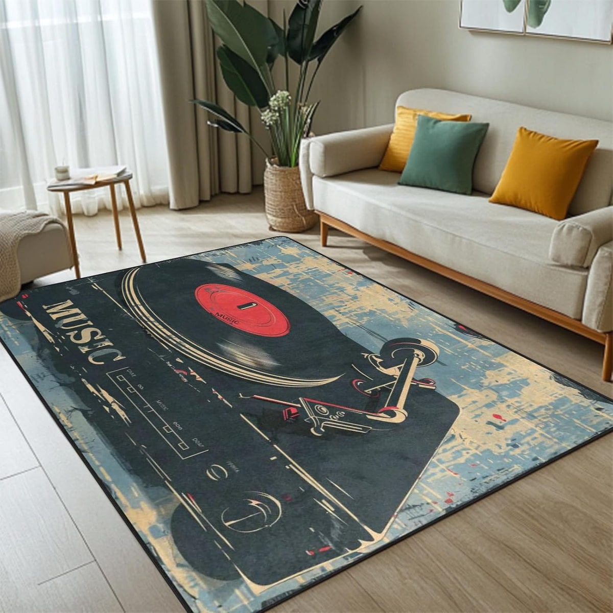 3 ft Round Gaming Rug Non Slip Floor Mat Office Gaming Room