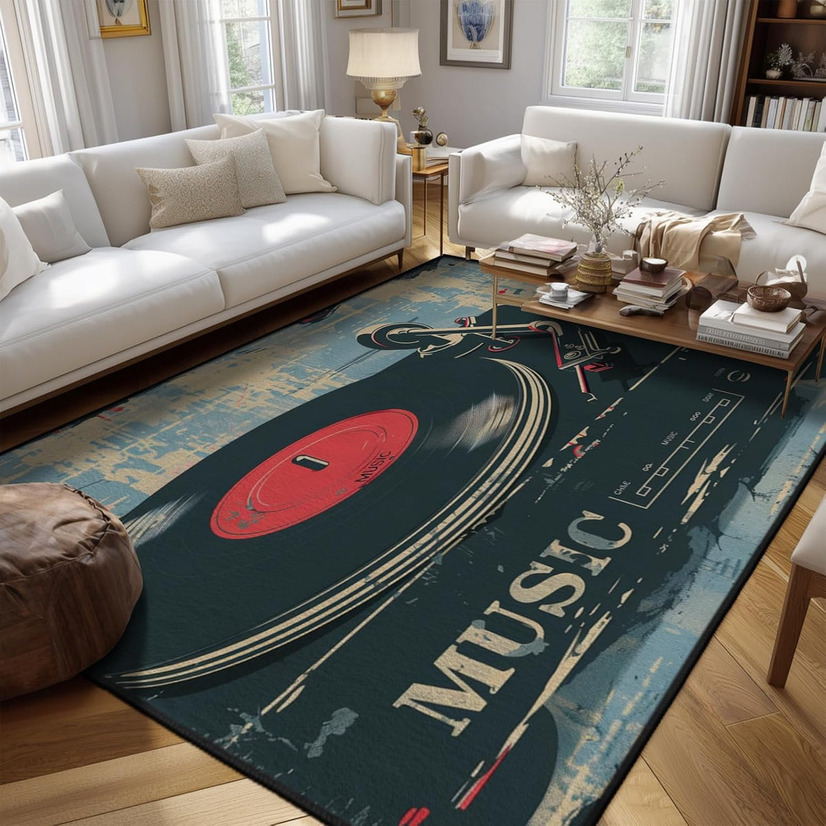 3 ft Round Gaming Rug Non Slip Floor Mat Office Gaming Room