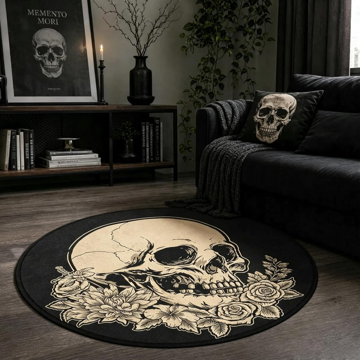 3 ft Round Gaming Rug Non Slip Floor Mat Office Gaming Room