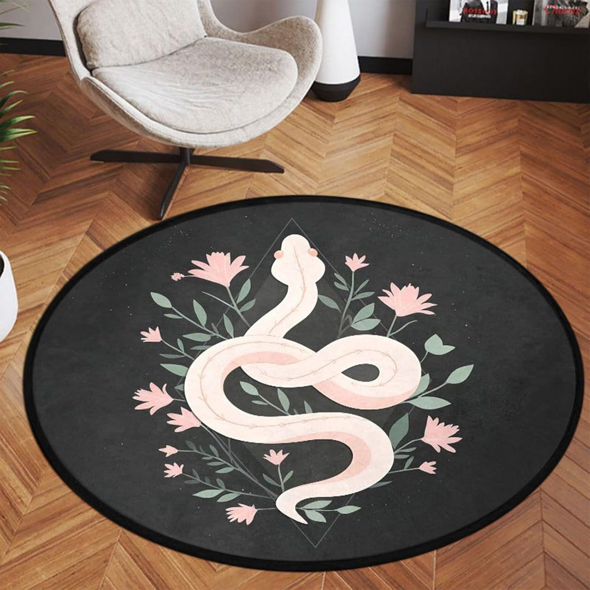 3 ft Round Gaming Rug Non Slip Floor Mat Office Gaming Room
