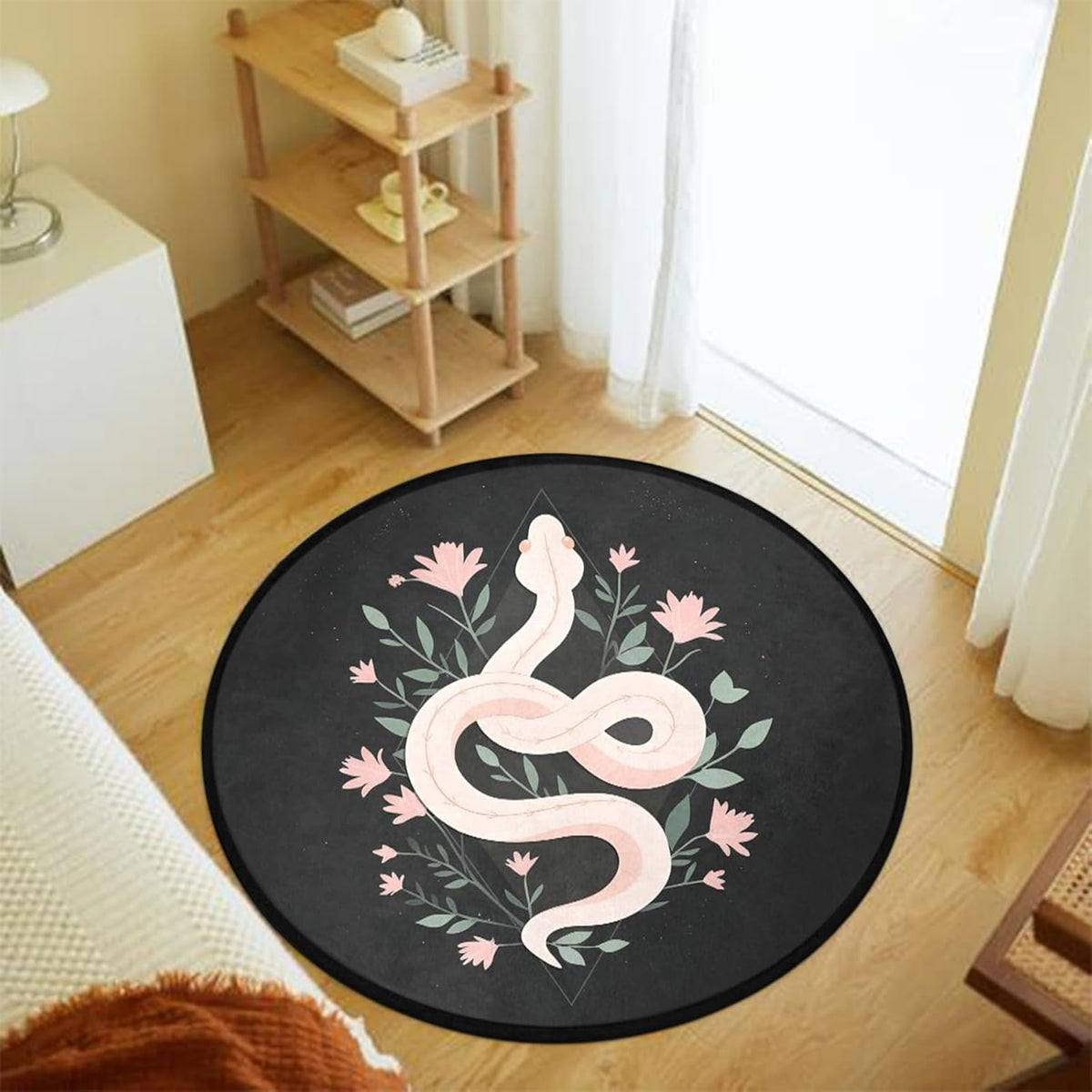 3 ft Round Gaming Rug Non Slip Floor Mat Office Gaming Room