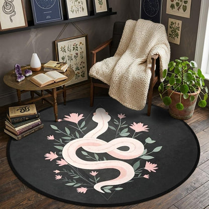 3 ft Round Gaming Rug Non Slip Floor Mat Office Gaming Room